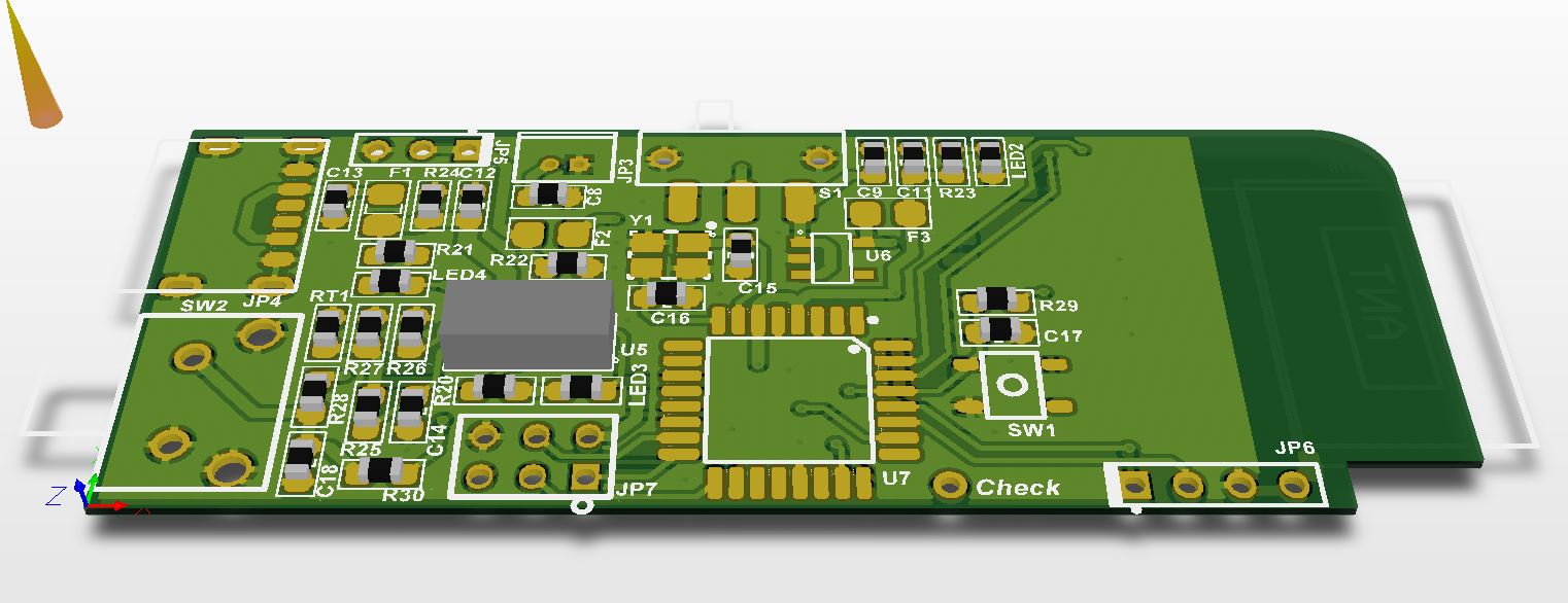 PCB 3D 렌더링 — 레이아웃 설계 시각화